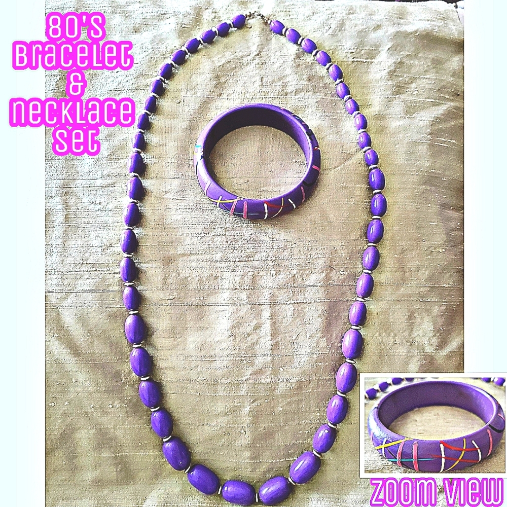 Vintage 80's necklace and bracelet set